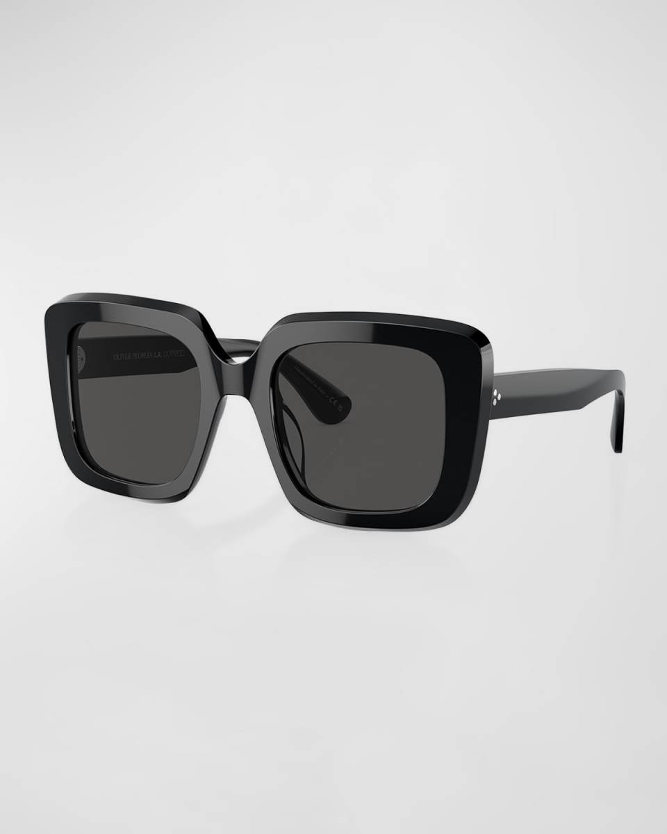 Franca Beveled Acetate Square Sunglasses